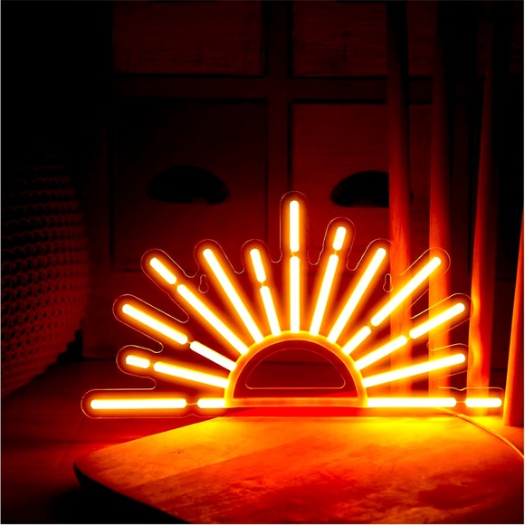 Neon Sunrise Sunset Orange LED Light Wall Room Teen Poolside Cute Bedroom Decor - Picture 1 of 6